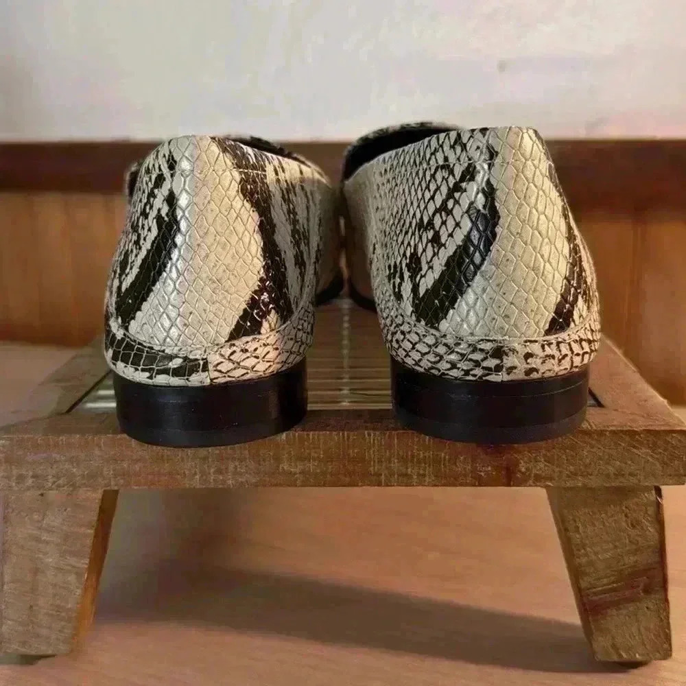 Vince Camuto Snakeskin Print Leather Loafers - Picture 3 of 9